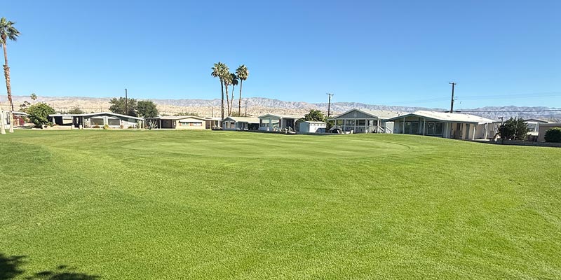 The green on the 1st hole on the Millennium course