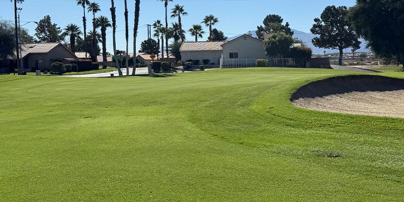 The green on the 3rd hole on the Millennium course